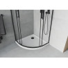Mexen Rio петвъртита душ-кабина 80 x 80 см, прозрачна, черна + тава Flat, бяла