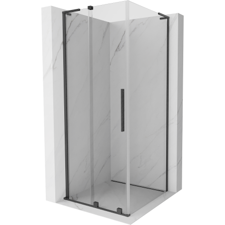 Mexen Velar L плъзгаща се душ кабина 120 x 120 см, прозрачна, четка "gun gray" - 871-120-120-03-66