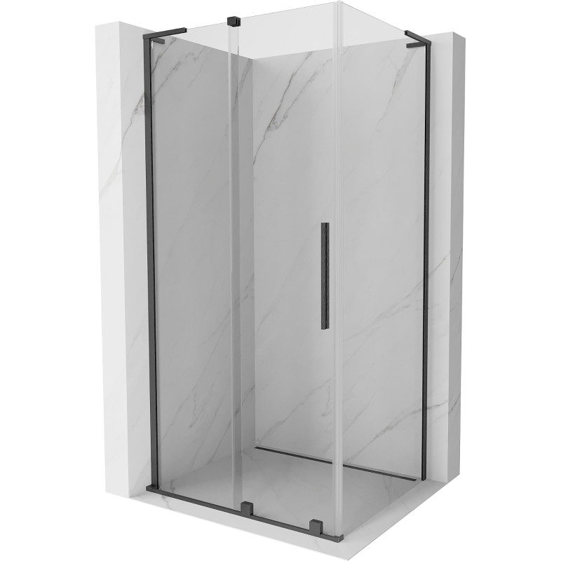 Mexen Velar L плъзгаща душ кабина 90 x 110 см, прозрачна, сив мат - 871-090-110-03-66