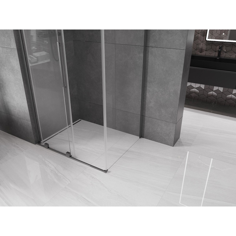 Mexen Velar L плъзгаща душ кабина 90 x 110 см, прозрачна, сив мат - 871-090-110-03-66