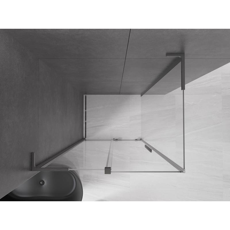Mexen Velar L плъзгаща душ кабина 90 x 110 см, прозрачна, сив мат - 871-090-110-03-66