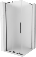 Mexen Velar L плъзгаща се душ кабина 100 x 100 см, матирана, четкано сиво - 871-100-100-33-66