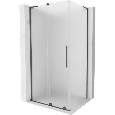 Mexen Velar L плъзгаща душ кабина 110 x 120 см, матирано, четкано сив пистолет
