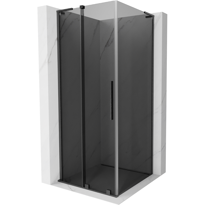 Mexen Velar L плъзгаща се душ кабина 120 x 120 cm, графит, четкан gun gray - 871-120-120-43-66