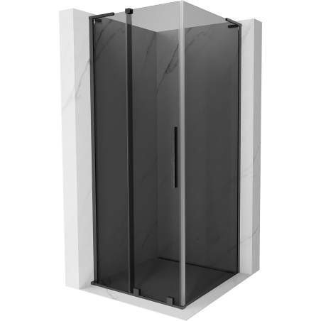 Mexen Velar L плъзгаща се душ кабина 120 x 120 cm, графит, четкан gun gray - 871-120-120-43-66