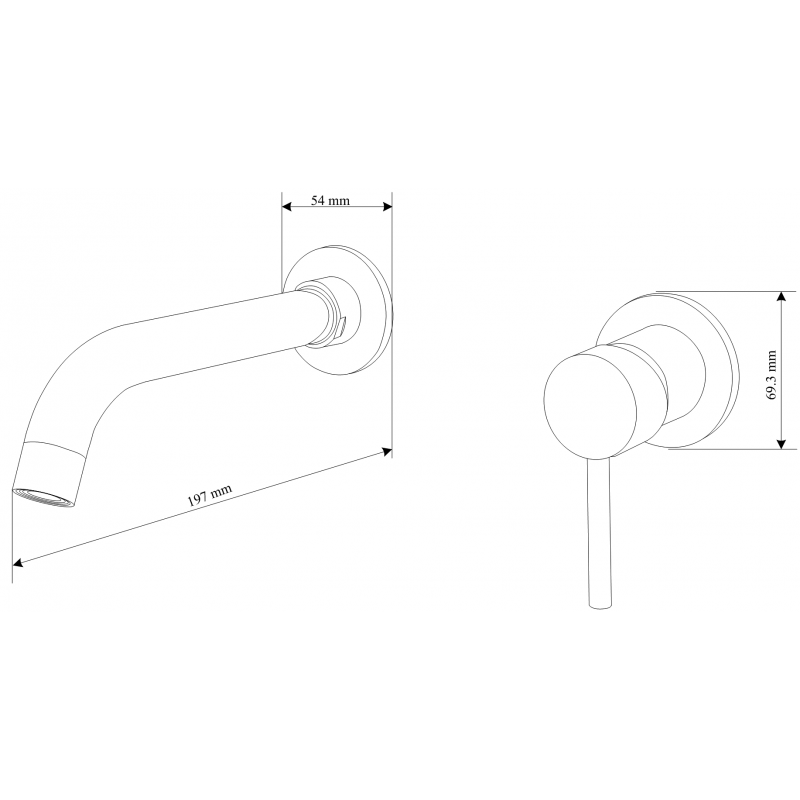Mexen Alma стенен смесител за мивка, хром - 75015-00