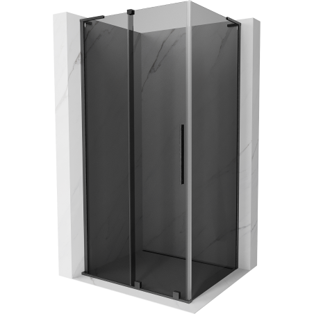 Mexen Velar L плъзгаща се душ кабина 120 x 75 см, графит, сив гън с четка