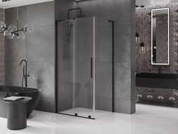 Mexen Velar L плъзгаща се душ кабина 100 x 120 см, прозрачна, черна - 871-100-120-03-70