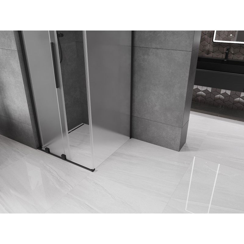 Mexen Velar L плъзгаща се душ кабина 120 x 120 cm, матирано стъкло, черно - 871-120-120-33-70