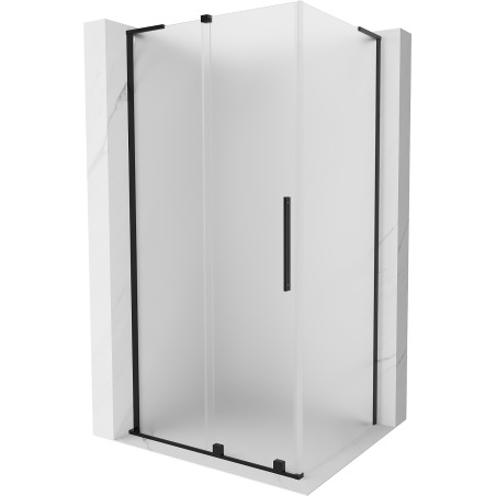 Mexen Velar L плъзгаща се душ кабина 90 x 110 см, матирано, черно - 871-090-110-33-70