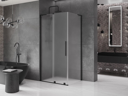 Mexen Velar L плъзгаща се душ кабина 100 x 80 см, матирана, черна - 871-100-080-33-70