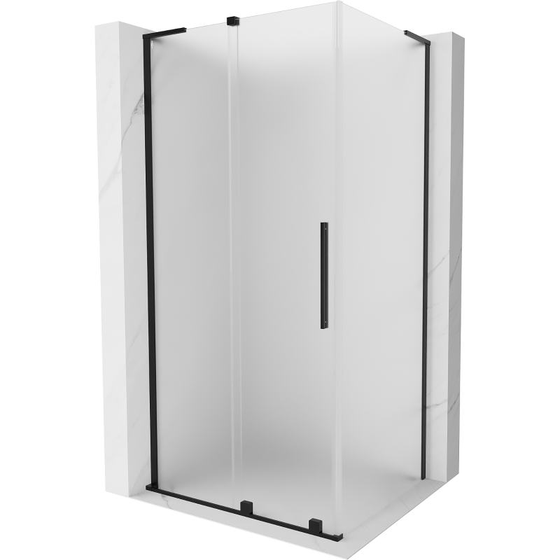 Mexen Velar L плъзгаща се душ кабина 110 x 120 см, матирана, черна - 871-110-120-33-70