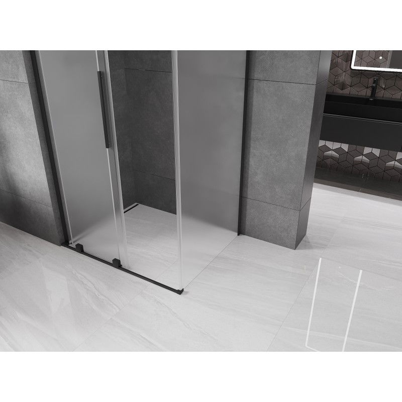 Mexen Velar L плъзгаща се душ кабина 120 x 90 cm, матирана, черна - 871-120-090-33-70