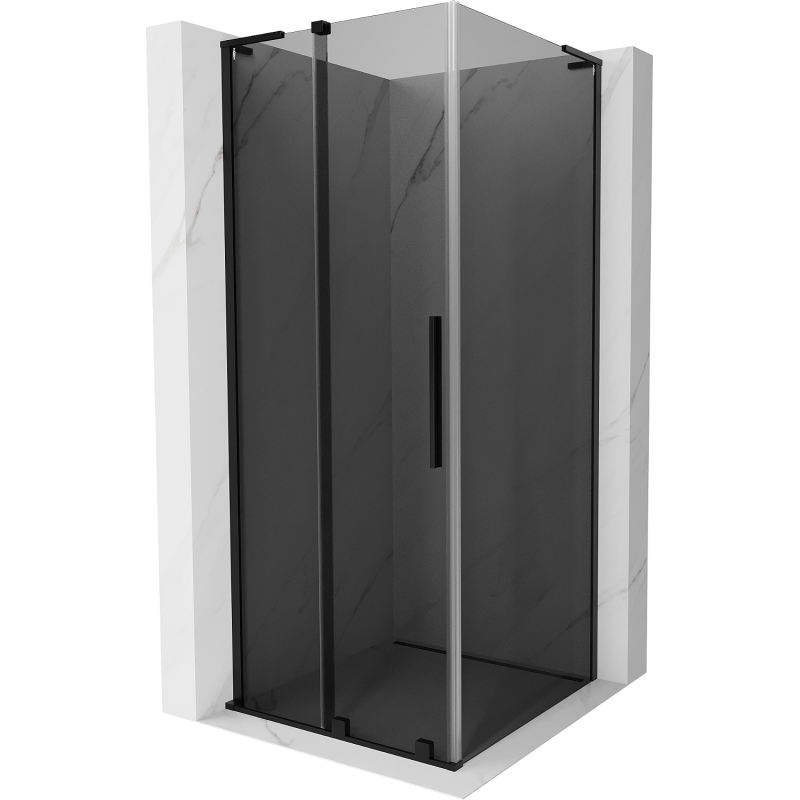Mexen Velar L плъзгаща се душ кабина 110 x 110 cm, графит, черна - 871-110-110-43-70