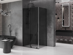 Mexen Velar L плъзгаща душ кабина 120 x 90 см, графит, черна - 871-120-090-43-70