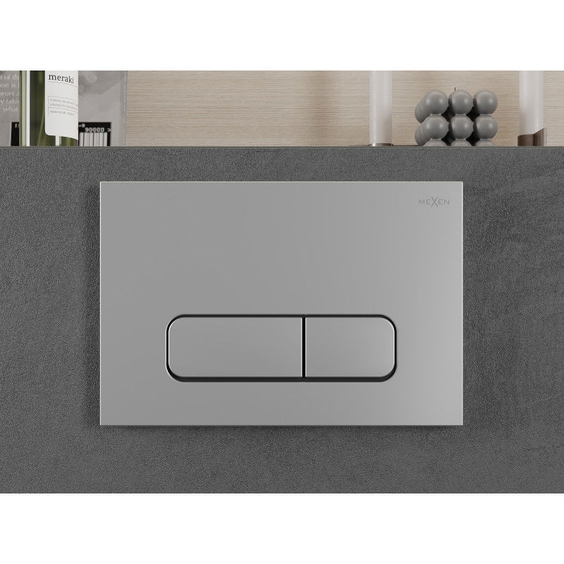 Mexen Fenix Air 02 пневматичен бутон за изплакване, матов хром - 6A0202