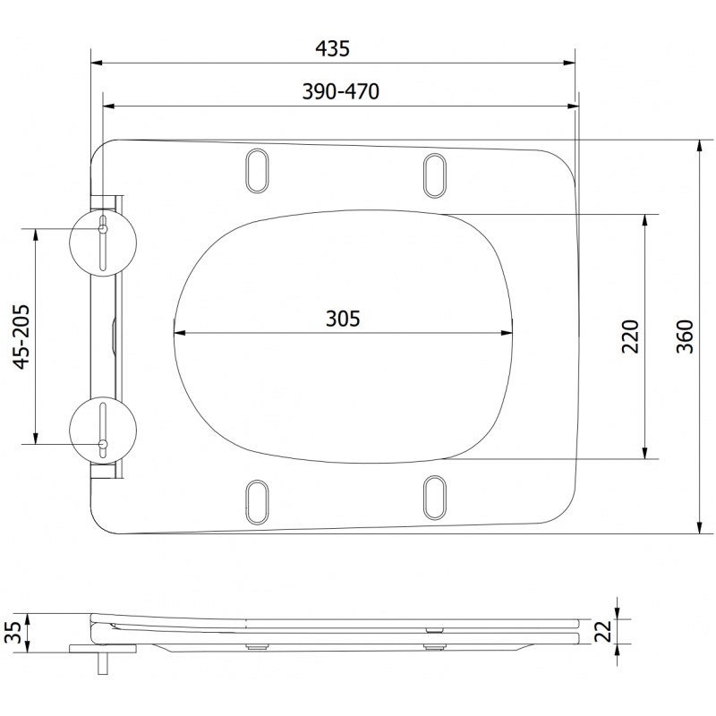 Mexen Vera седалка с плавно затваряне slim, дуропласт, черен мат - 39164085