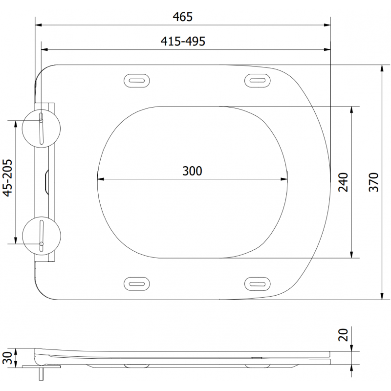 Mexen Vito тънка седалка с плавно затваряне, дуропласт, бял гланц - 39174000
