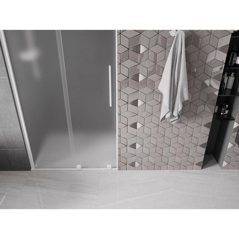 Mexen Velar плъзгащи се душ врати 100 см, матирани, бели - 871-100-000-31-20