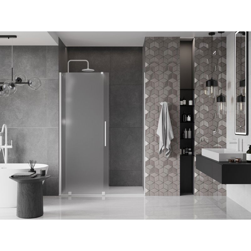 Mexen Velar плъзгащи се душ врати 130 см, матирано, бяло - 871-130-000-31-20