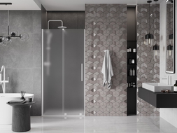 Mexen Velar плъзгащи се душ врати 100 см, матирани, бели - 871-100-000-31-20