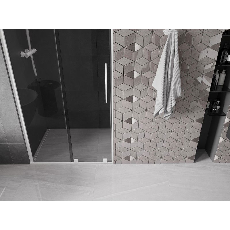 Mexen Velar плъзгащи се душ врати 100 см, графит, бели - 871-100-000-41-20