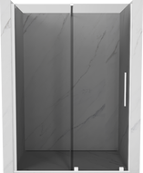 Mexen Velar плъзгащи врати за душ 160 см, графит, бели - 871-160-000-41-20