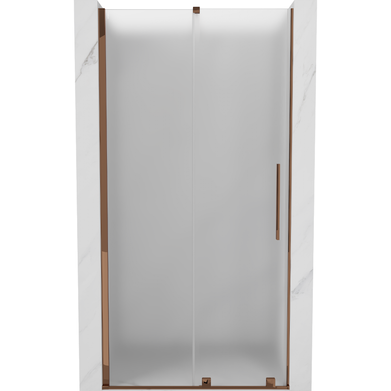 Mexen Velar плъзгащи се душ врати 110 cm, матирано стъкло, розово злато - 871-110-000-31-60
