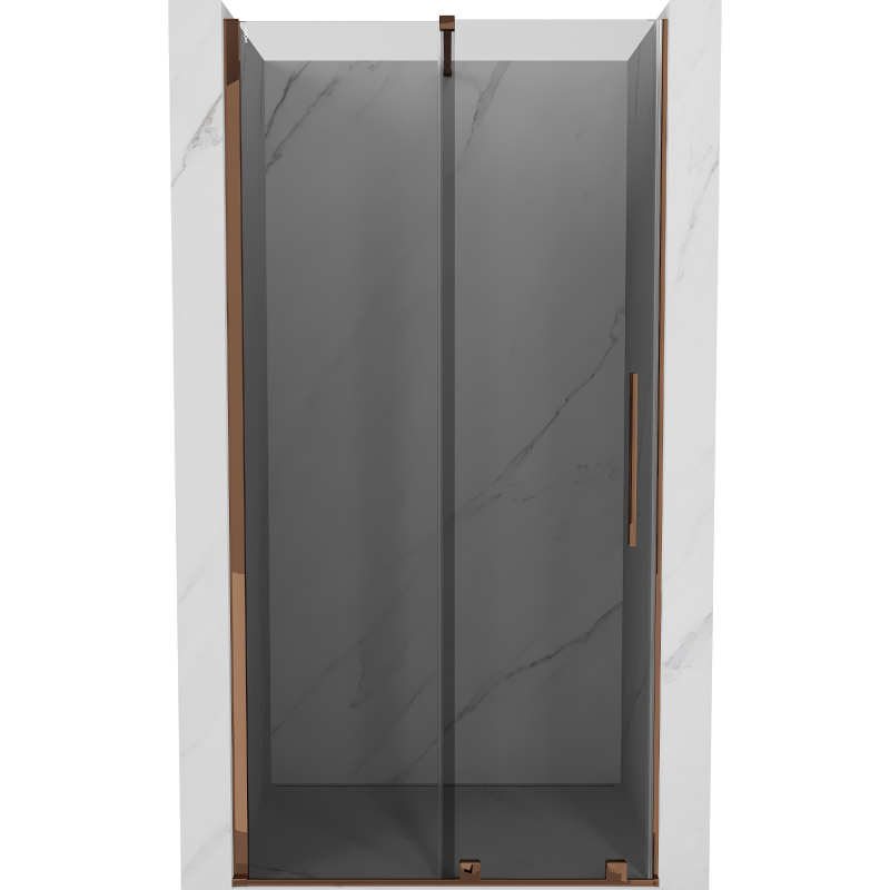 Mexen Velar плъзгаща се душ врата 110 cm, графит, розово злато - 871-110-000-41-60