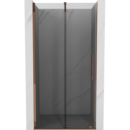 Mexen Velar плъзгаща се душ врата 110 cm, графит, розово злато - 871-110-000-41-60