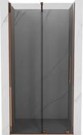 Mexen Velar плъзгаща се душ врата 110 cm, графит, розово злато - 871-110-000-41-60