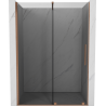Mexen Velar плъзгащи се душ врати 140 cm, графит, четкана мед - 871-140-000-41-65
