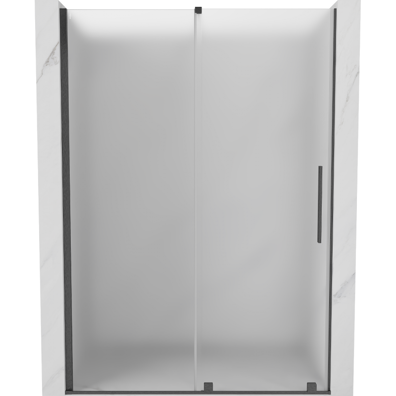 Mexen Velar плъзгащи се душ врати 160 см, матирани, четка Gun Gray - 871-160-000-31-66