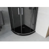 Mexen Rio полукръгла душ кабина 80 x 80 см, графит, хром + корито Flat, черно