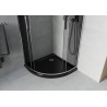 Mexen Rio полукръгла душ кабина 80 x 80 см, графит, хром + корито Flat, черно
