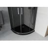 Mexen Rio душ кабина полукръгла 90 x 90 см, графит, хром + под душ Flat, черен - 863-090-090-01-40-4170