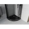 Mexen Rio душ кабина полукръгла 90 x 90 см, графит, хром + под душ Flat, черен - 863-090-090-01-40-4170