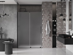 Mexen Velar плъзгащи душ врати 160 см, матови, черни - 871-160-000-31-70