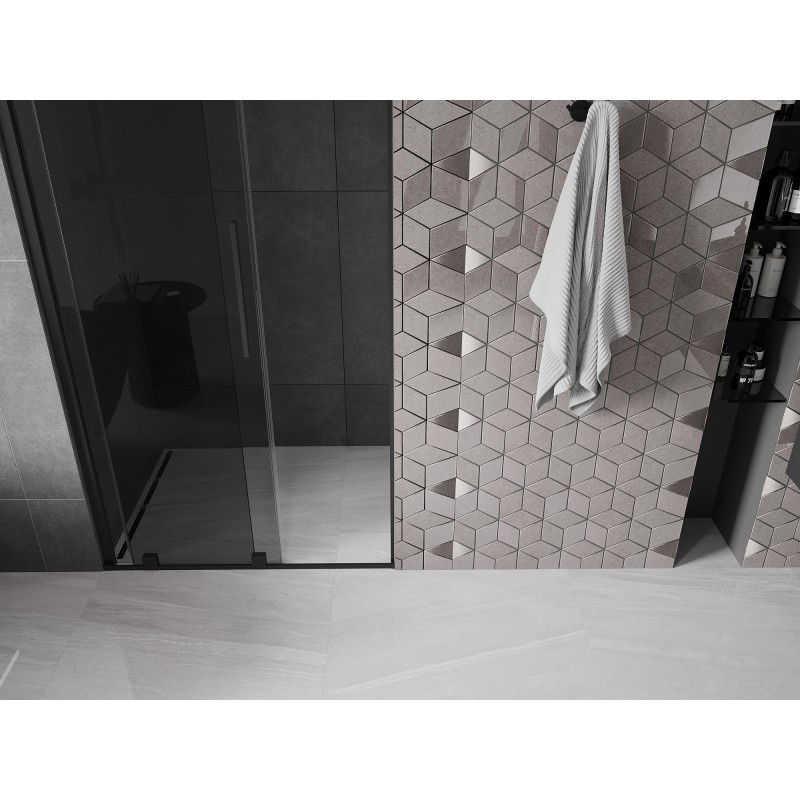 Mexen Velar плъзгащи се душ врати 90 cm, графит, черни - 871-090-000-41-70