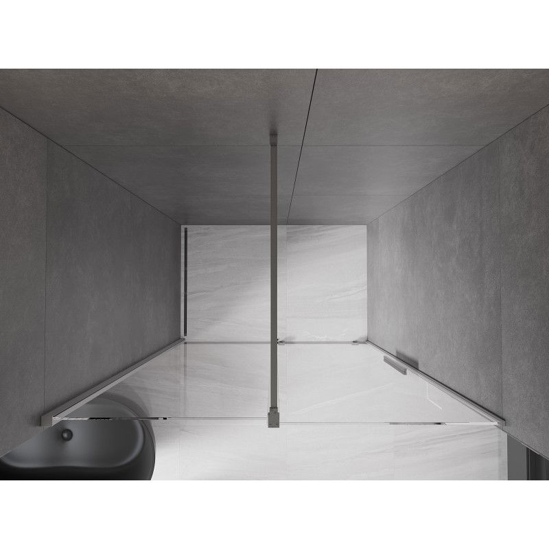 Mexen Velar плъзгаща се душ врата 140 см, прозрачна, тъмен метал - 871-140-000-01-95