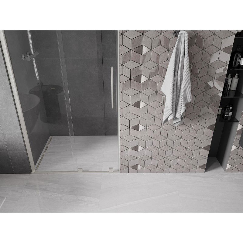 Mexen Velar плъзгащи се душ-врати 90 см, прозрачни, четкан никел - 871-090-000-01-97