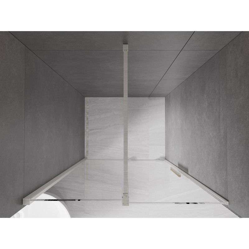 Mexen Velar плъзгащи се душ врати 110 см, прозрачни, четка никел - 871-110-000-01-97