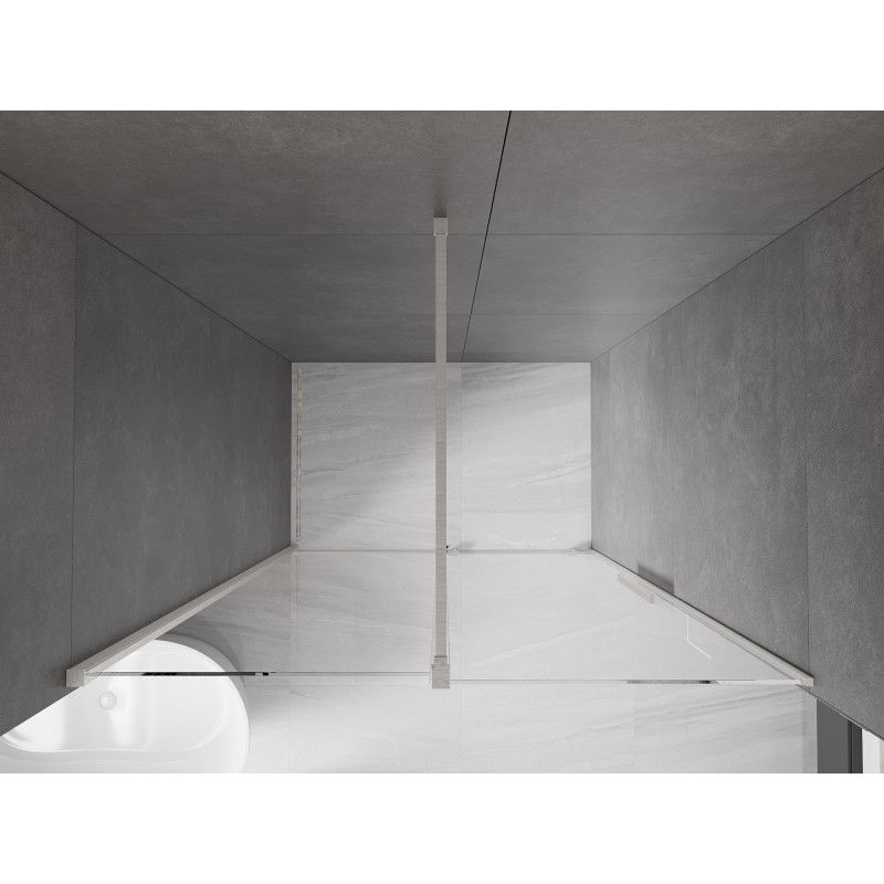 Mexen Velar плъзгаща се душ врата 130 см, прозрачна, четкован никел - 871-130-000-01-97