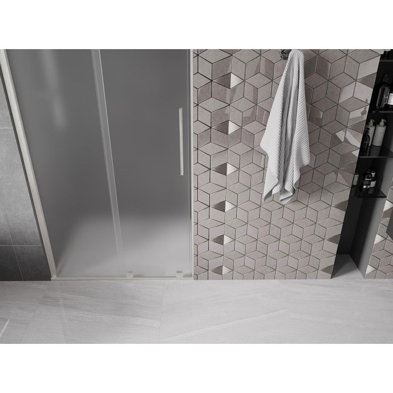 Mexen Velar плъзгаща се душ врата 90 см, матирана, четкан никел - 871-090-000-31-97