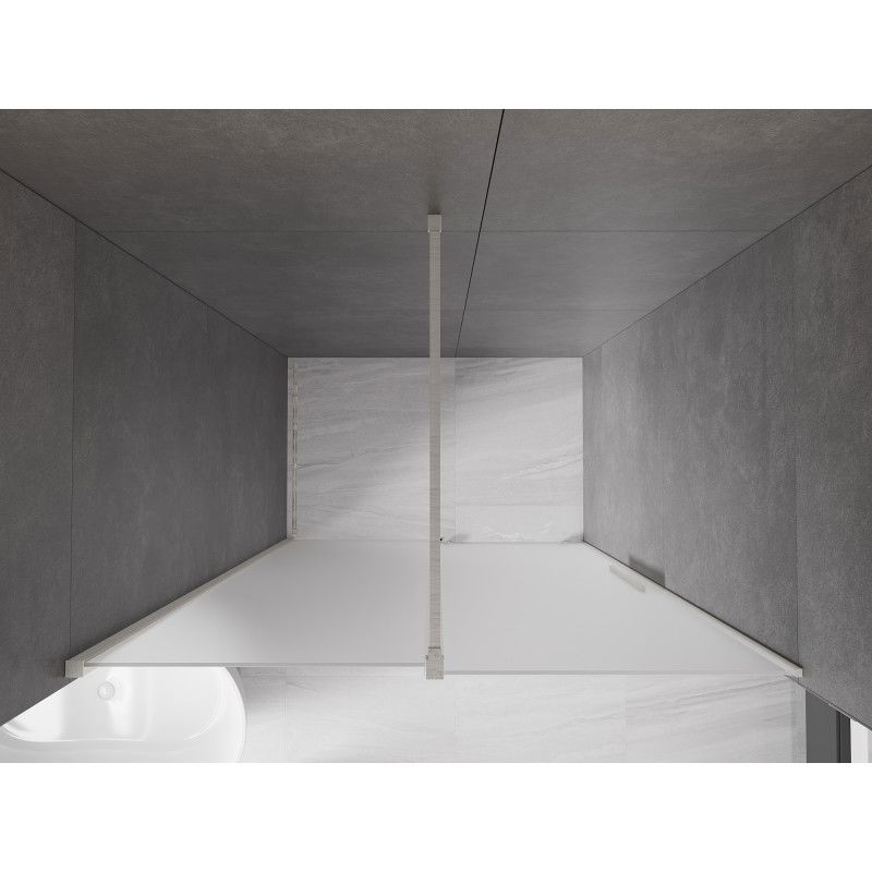 Mexen Velar плъзгащи се душ врати 130 см, скреж, четкан никел - 871-130-000-31-97