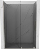 Mexen Velar плъзгаща се душ кабина 130 см, графит, четкан никел - 871-130-000-41-97