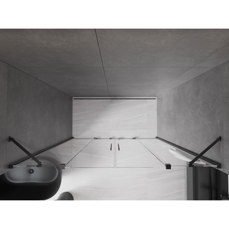 Mexen Velar Duo плъзгащи се душ врати 180 см, прозрачни, метален цвят оръжеен - 871-180-000-02-95