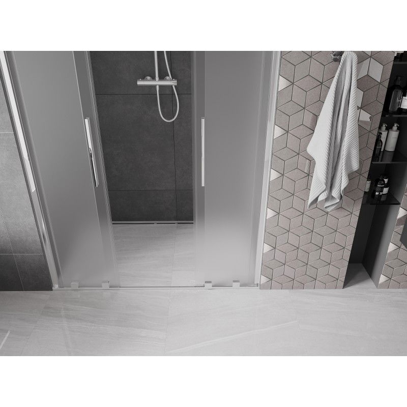 Mexen Velar Duo плъзгащи се душ врати 140 cm, матирано, хром - 871-140-000-32-01