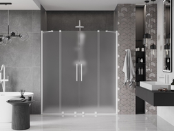 Mexen Velar Duo плъзгащи се душ врати 170 см, мраз, бели - 871-170-000-32-20