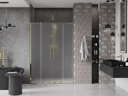 Mexen Velar Duo плъзгащи се душ врати 160 см, мат, златни - 871-160-000-32-50